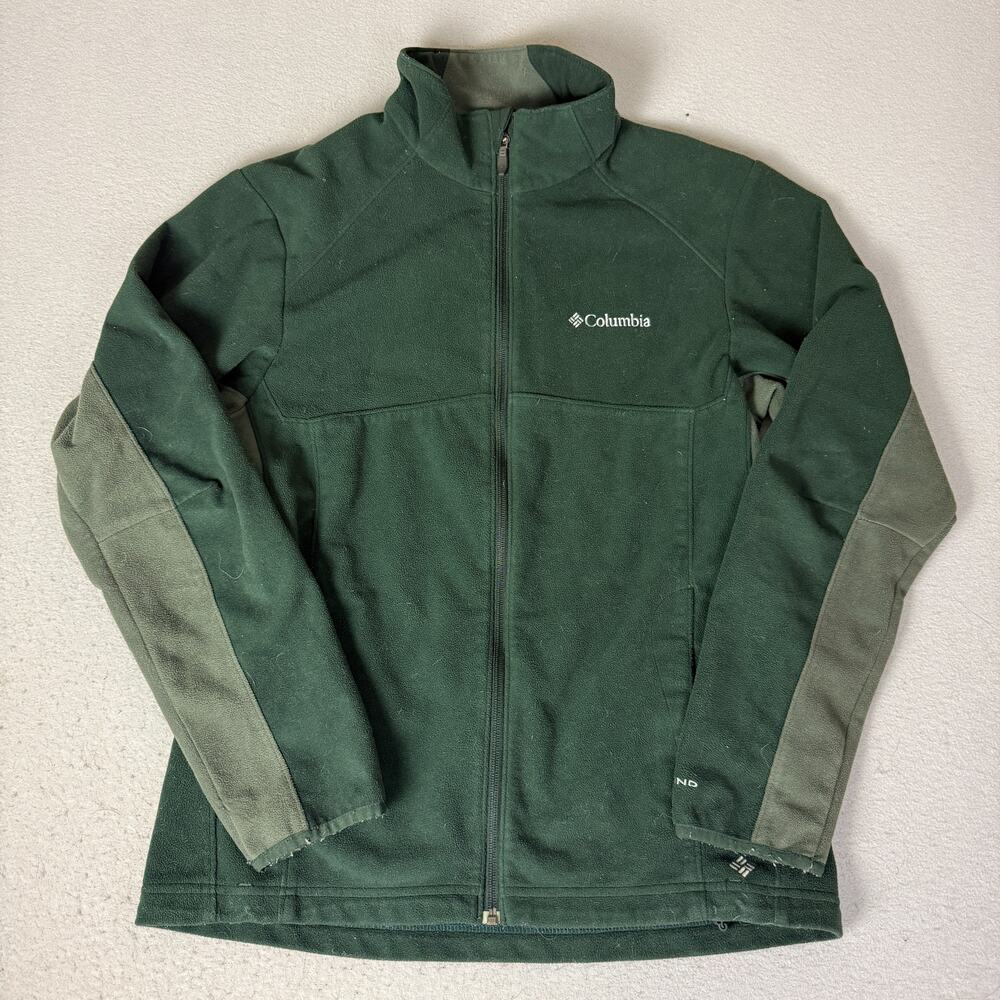 Columbia Omni-Wind Block Omni-Heat Fleece Jacket Green Medium Full Zip